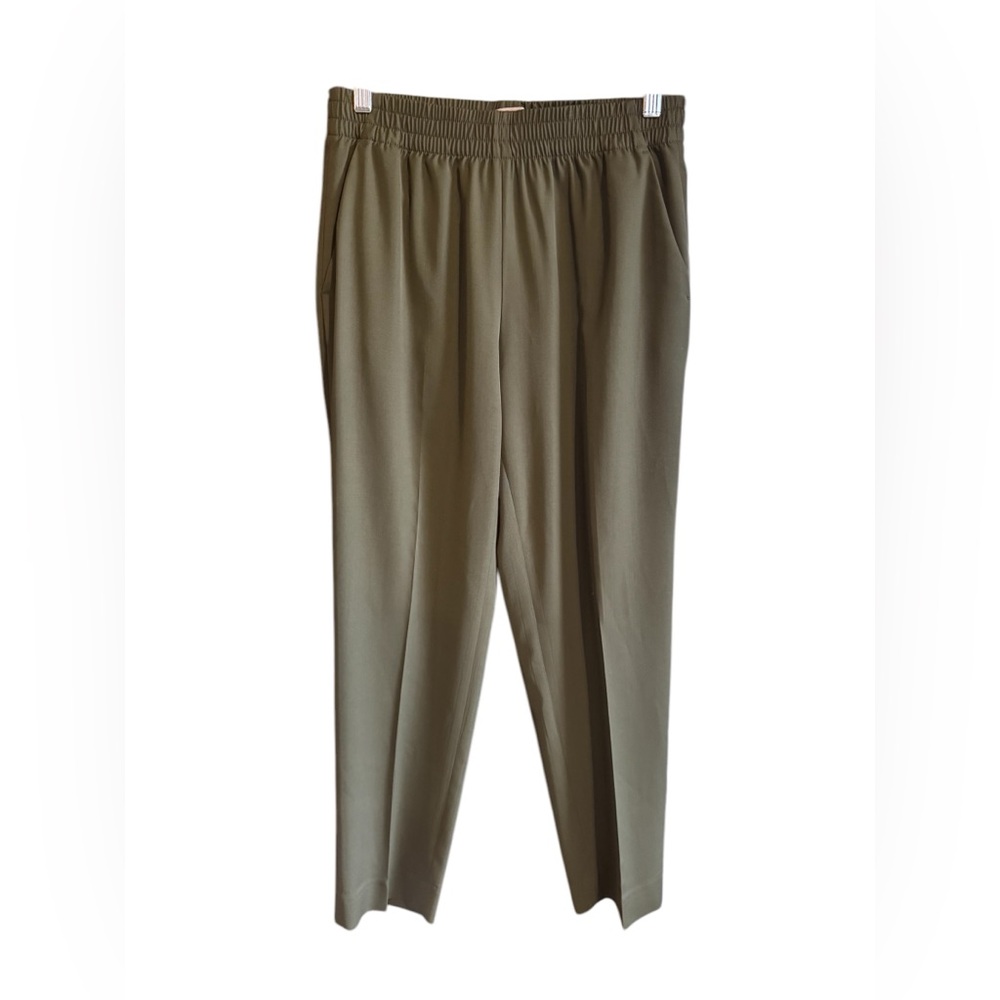 EVERLANE Olive Green the Italian GoWeave Easy 100% Wool Pants Surplus, Size 4